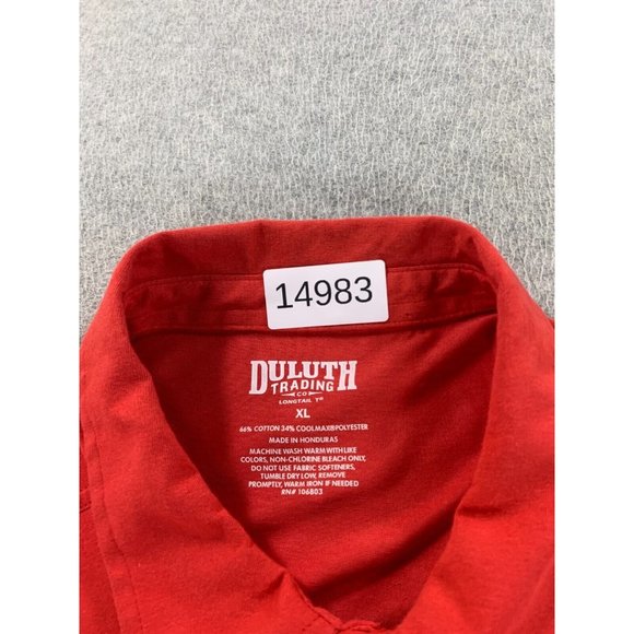 Duluth Trading Co‎ Longtail Cotton Blend Polo Shirt (Men's XL) Red - Picture 4 of 9